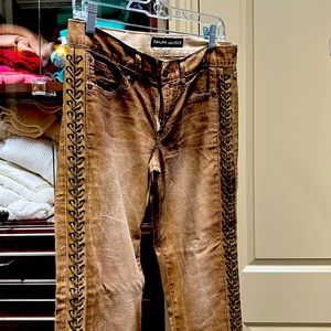 Ralph Lauren jeans with leather laced sides size 27